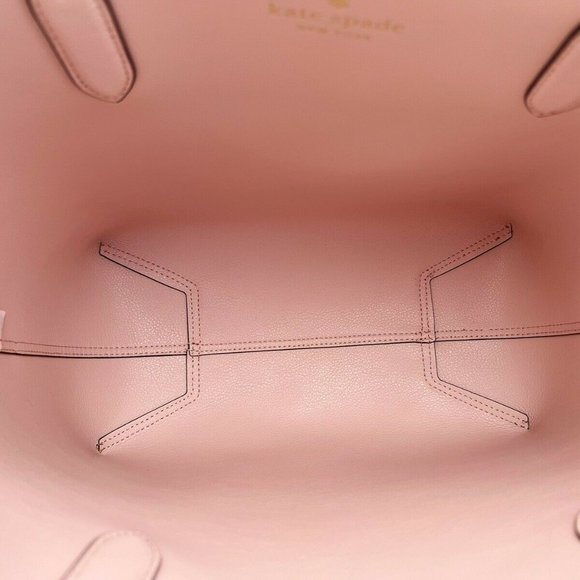 Kate Spade Reversible Tan Brown Beige Leather Tote w Zip Pouch - Picture 4 of 6